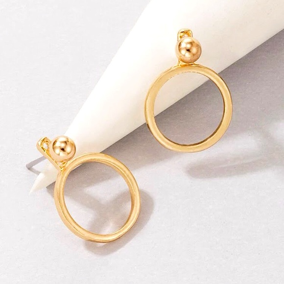 ⚜️[𝟯/$𝟭𝟴]⚜️NEW Gold Round Jacket Earrings - Picture 4 of 10